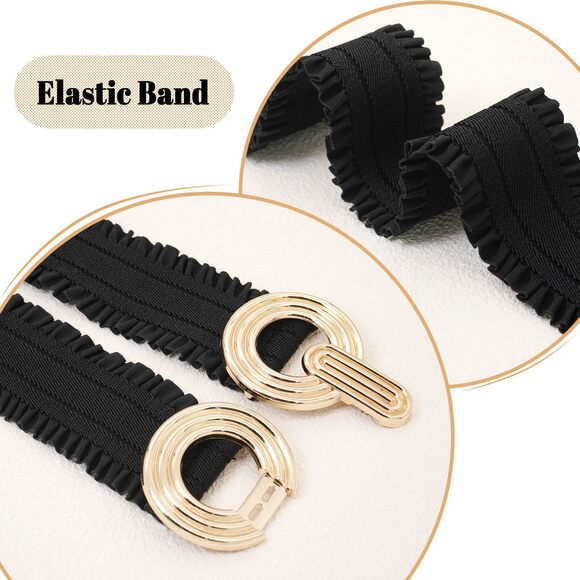 Women Wide Elastic Belts Stretchy Hollow Out Round Waist Belt For Dresses🫲 - Picture 5 of 5